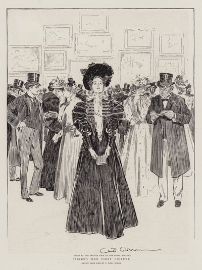 Skied, jej pierwszy obraz autorstwa Charles Dana Gibson